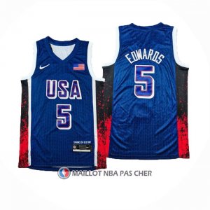Maillot USA 2024 Anthony Edwards NO 5 Bleu1