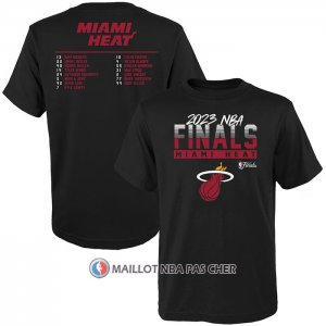 Maillot Manche Courte Miami Heat 2023 NBA Finals Roster Noir