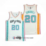 Maillot San Antonio Spurs Manu Ginobili NO 20 Ville 2021-22 Blanc