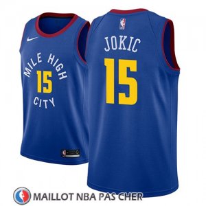 Maillot Denver Nuggets Nikola Jokic No 15 Statement 2018-19 Bleu