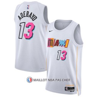 Maillot Miami Heat Bam Adebayo NO 13 Ville 2022-23 Blanc