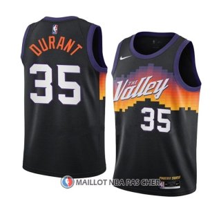 Maillot Enfant Phoenix Suns Kevin Durant NO 35 Ville 2020-21 Noir