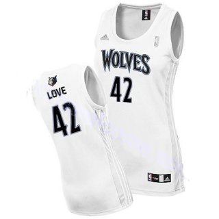 Maillot Femme de Love Minnesota Timberwolves #42 Blanc