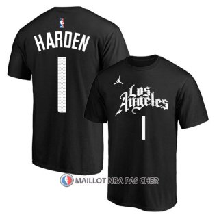 Maillot Manche Courte Los Angeles Clippers James Harden Ville 2019-20 Noir