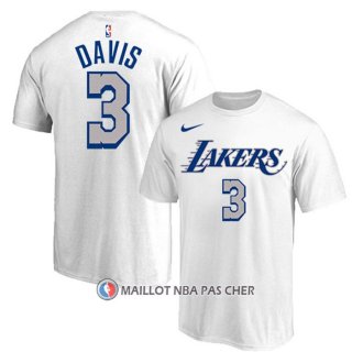 Maillot Manche Courte Los Angeles Lakers Anthony Davis Blanc