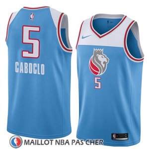 Maillot Sacramento Kings Bruno Caboclo No 5 Ciudad 2018 Bleu