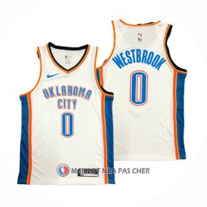 Maillot Oklahoma City Thunder Russell Westbrook NO 0 Association Blanc