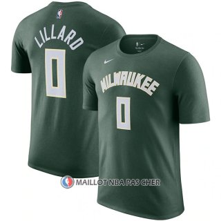 Maillot Manche Courte Milwaukee Bucks Damian Lillard Icon Vert