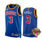 Maillot Golden State Warriors Jordan Poole NO 3 Classic 2022 NBA Finals Bleu
