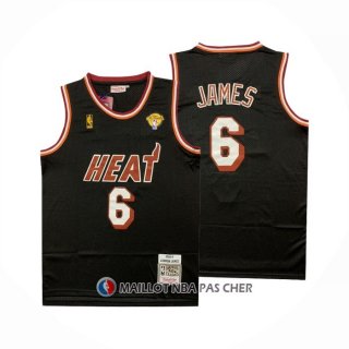 Maillot Miami Heat LeBron James NO 6 Mitchell & Ness 2010-11 Noir