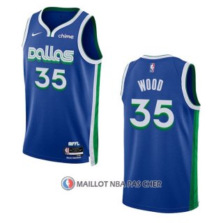 Maillot Dallas Mavericks Christian Wood NO 35 Ville 2022-23 Bleu