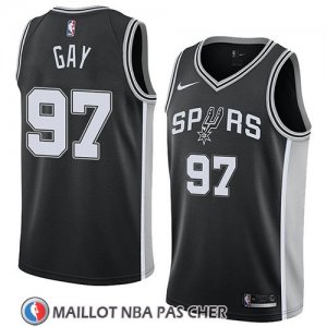 Maillot San Antonio Spurs Rudy Gay No 97 Icon 2018 Noir