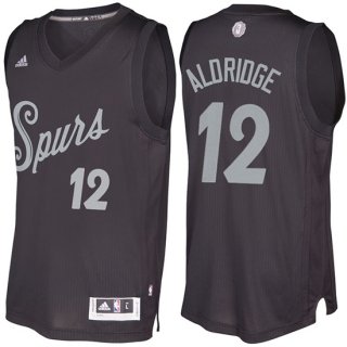 Maillot Navidad 2016 Lamarcus Aldridge Spurs 12 Noir