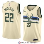 Maillot Milwaukee Bucks Khris Middleton Ville 2018 Crema