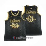 Maillot Los Angeles Lakers Kobe Bryant No 24 8 Black Mamba Noir