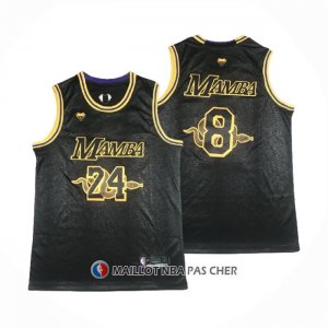 Maillot Los Angeles Lakers Kobe Bryant No 24 8 Black Mamba Noir
