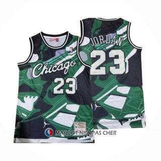 Maillot Chicago Bulls Michael Jordan NO 23 Mitchell & Ness Vert