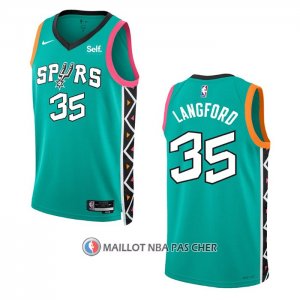 Maillot San Antonio Spurs Romeo Langford NO 35 Ville 2022-23 Vert