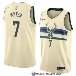 Maillot Milwaukee Bucks Thon Maker Ville 2018 Crema