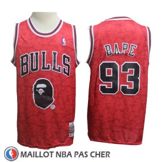 Maillot Chicago Bulls Bape No 93 Hardwood Classics Rouge
