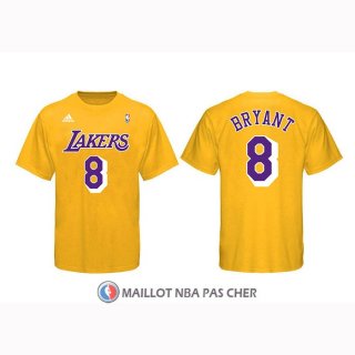 Maillot Manche Courte Los Angeles Lakers Kobe Bayant Jaune