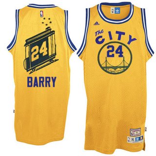 Maillot Retro City Bus Warriors Barry 24 Jaune