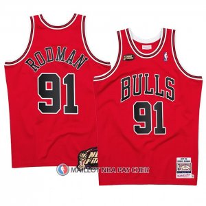 Maillot Chicago Bulls Dennis Rodman NO 91 Mitchell & Ness 1997-98 NBA Finals Rouge