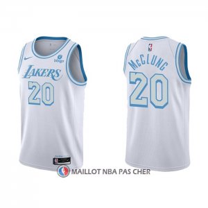 Maillot Los Angeles Lakers Mac Mcclung NO 20 Ville 2021-22 Blanc