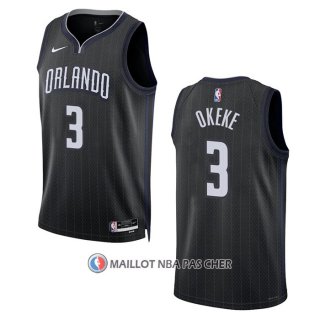 Maillot Orlando Magic Chuma Okeke NO 3 Ville 2022-23 Noir
