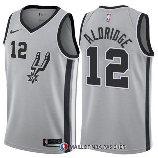 Maillot Authentique San Antonio Spurs Aldridge 2017-18 12 Gris