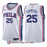 Maillot Enfant Philadelphia 76ers Ben Simmons Association 2017-18 25 Blanc  Maillot Enfant Philadelphia 76ers Ben Simmons Association 2017-18 25 Blanc