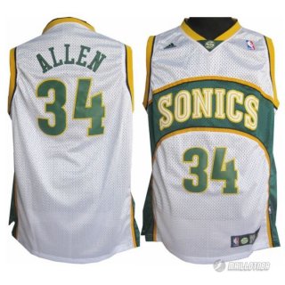 Maillot Seattle Supersonics Allen Sonics #34 Blanc
