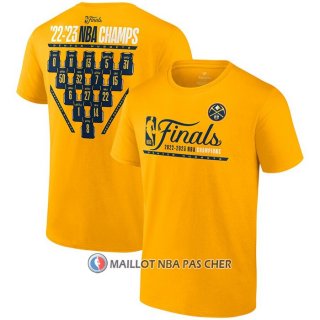 Maillot Manche Courte Denver Nuggets 2023 NBA Finals Champions Close Out Jaune