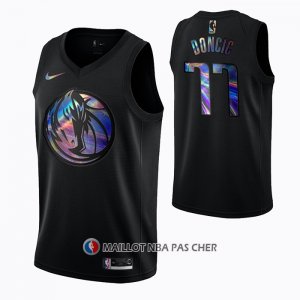 Maillot Dallas Mavericks Luka Doncic Iridescent Logo Noir