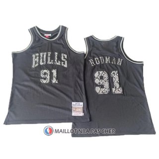 Maillot Chicago Bulls Dennis Rodman NO 91 Mitchell & Ness 1997-98 Noir1