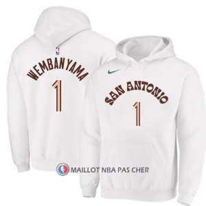 Veste a Capuche San Antonio Spurs Victor Wembanyama Ville 2023-24 Blanc