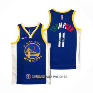 Maillot Golden State Warriors Klay Thompson NO 11 Icon Royal Special Mexique Edition Bleu