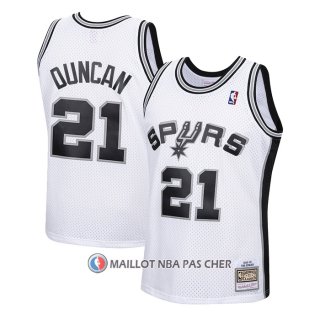 Maillot Enfant San Antonio Spurs Tim Duncan NO 21 Mitchell & Ness 1998-99 Blanc