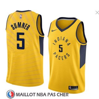 Maillot Indiana Pacers Edmond Sumner No 5 Statement 2018 Jaune