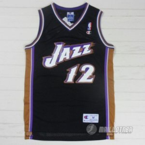 Maillot retro de Stockton Utah Jazz #12 Noir