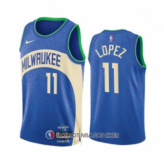 Maillot Milwaukee Bucks Brook Lopez NO 11 Ville 2023-24 Bleu