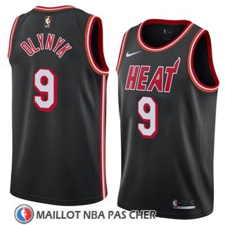 Maillot Miami Heat Kelly Olynyk No 9 Classic 2018 Noir