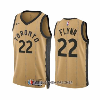 Maillot Toronto Raptors Malachi Flynn NO 22 Ville 2023-24 Or