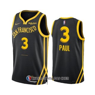 Maillot Golden State Warriors Chris Paul NO 3 Ville 2023-24 Noir