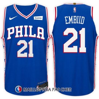 Maillot Philadelphia 76ers Joel Embiid 21 2017-18 Bleu