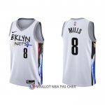 Maillot Brooklyn Nets Patty Mills NO 8 Ville 2022-23 Blanc