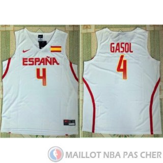 Maillot Jeux Olympiques Rio Espana Gasol #4 Blanc
