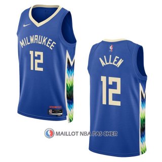 Maillot Milwaukee Bucks Grayson Allen NO 12 Ville 2022-23 Bleu