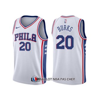 Maillot Philadelphia 76ers Alec Burks Association Blanc