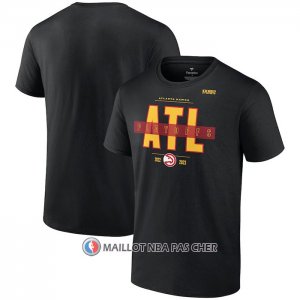 Maillot Manche Courte Atlanta Hawks 2023 NBA Playoffs Jump Ball Noir